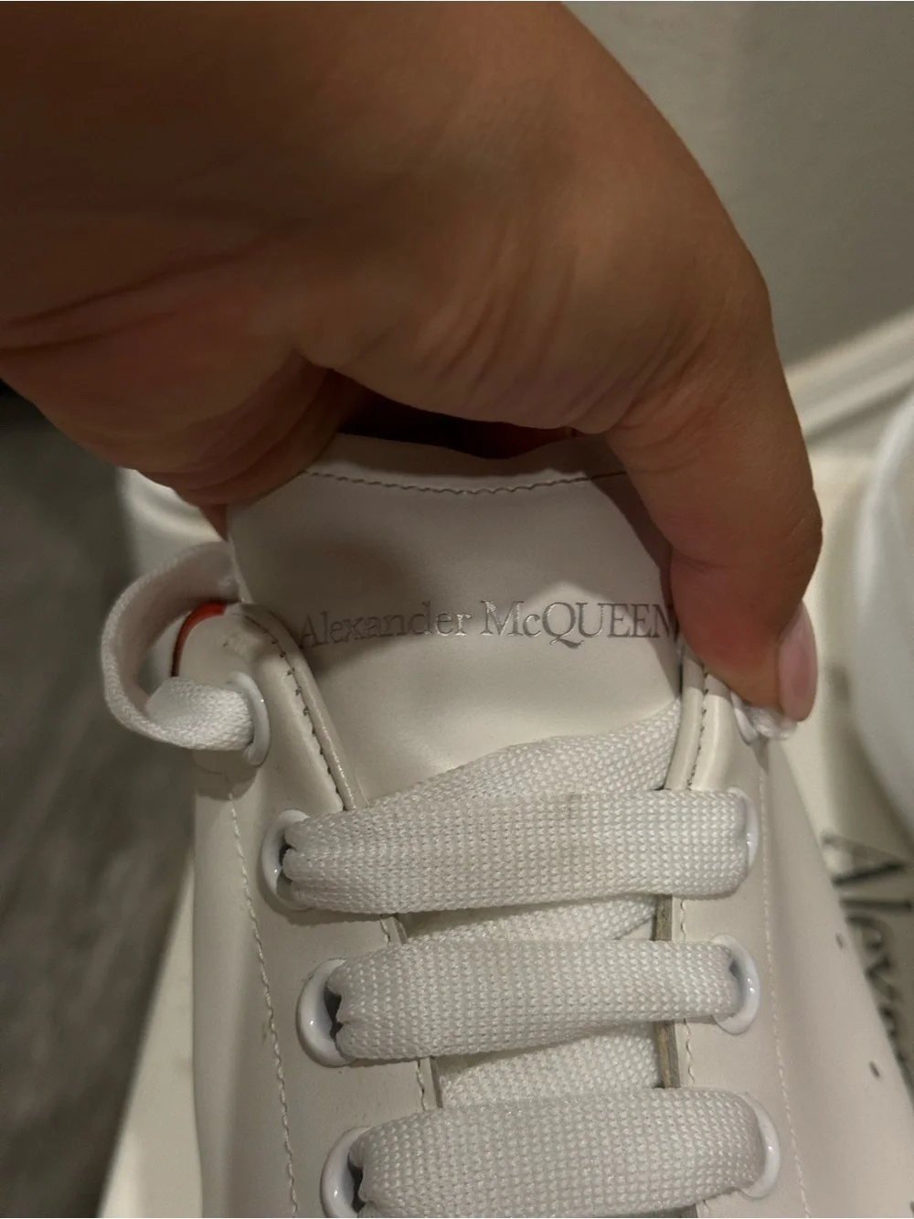 ALEXANDER MCQUEEN OVERSIZED LEATHER SNEAKERS WHITE/RED MEN SIZE 12 EU 46